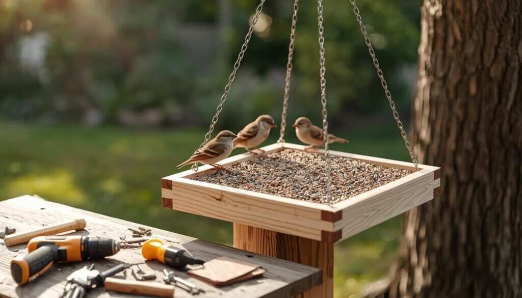 How to Build a Bird Feeder at Home: The Easy DIY Guide 6 DIY Bird Feeder Idea 4 The Wooden Platform Feeder