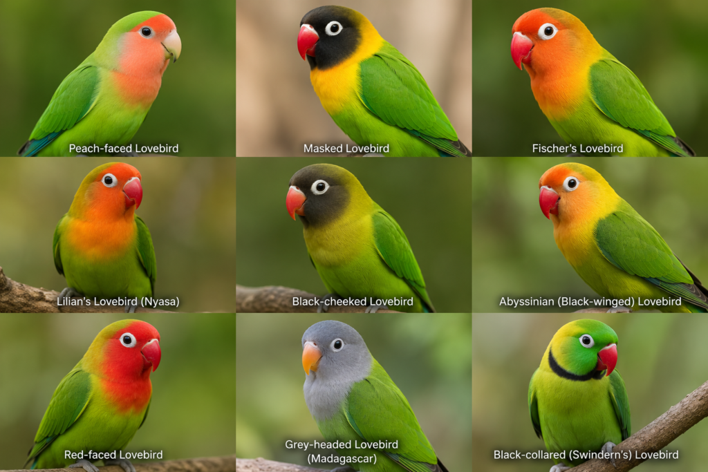 Different Breeds of Lovebirds: Complete Guide to All 9 Lovebird Species (2026) 2 How Many Different Breeds of Lovebirds Are There