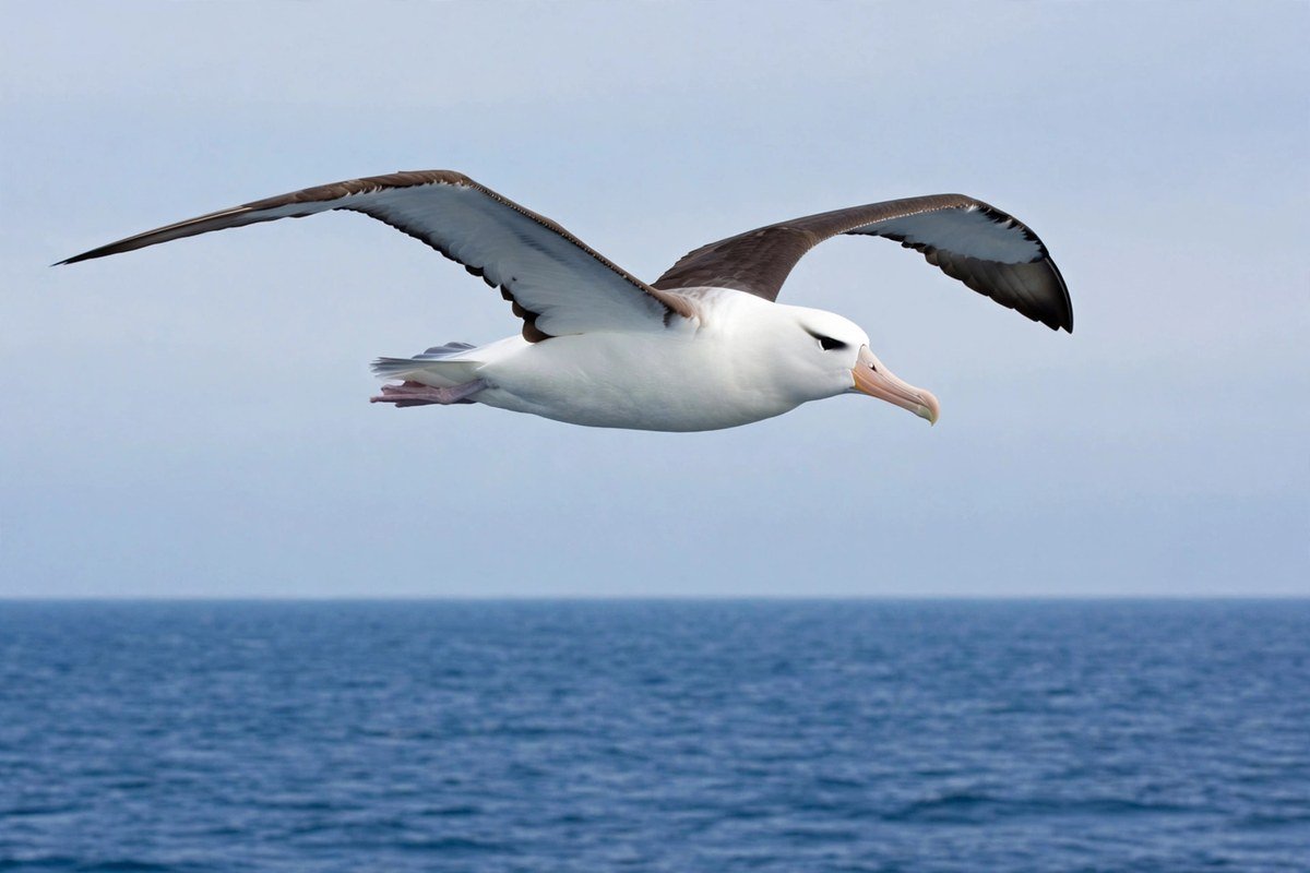 How long do birds live: a Laysan albatross like Wisdom soaring over the Pacific Ocean